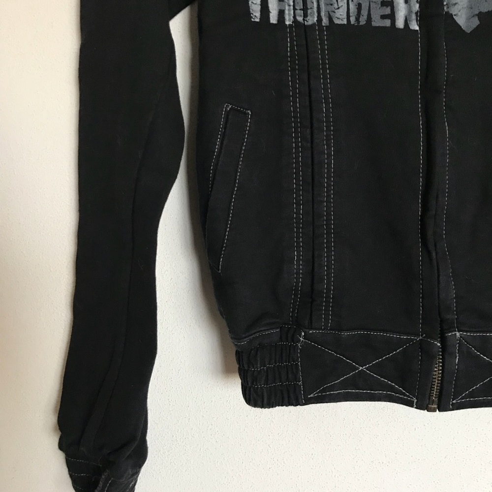 boutique denim moto jacket - Picture 4 of 7